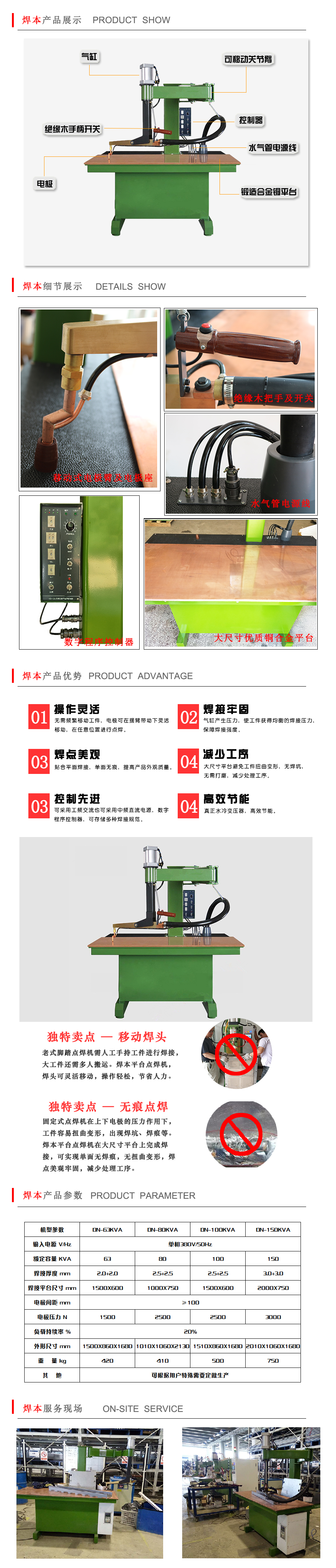 工頻平臺點焊機詳情頁